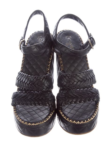 chanel slides shoes womens|Chanel quilted wedges.